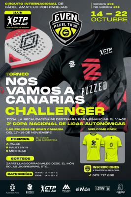 poster del torneo I CHALLENGER EVEN PADEL NOS VAMOS A CANARIAS