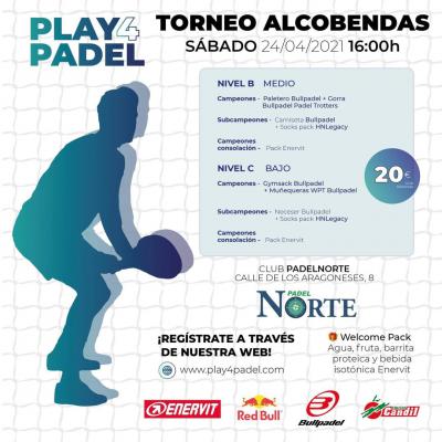 poster del torneo TORNEO PLAY4PADEL ALCOBENDAS