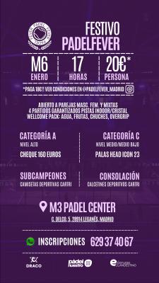 poster del torneo FESTIVO PADEL FEVER & M3 PADEL CENTER (A & C)