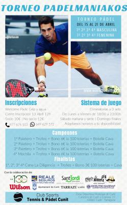 poster del torneo TORNEO PADELMANIAKOS