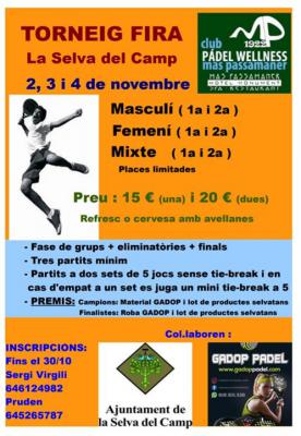 poster del torneo TORNEIG FIRA LA SELVA DEL CAMP