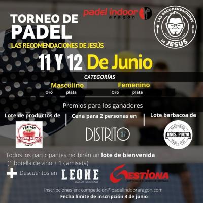 poster torneo TORNEO DE PADEL LAS RECOMENDACIONES DE JESUS