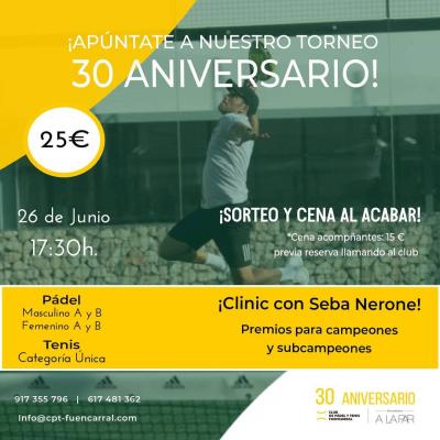 poster torneo TORNEO EPECIAL 30 ANIVERSARIO