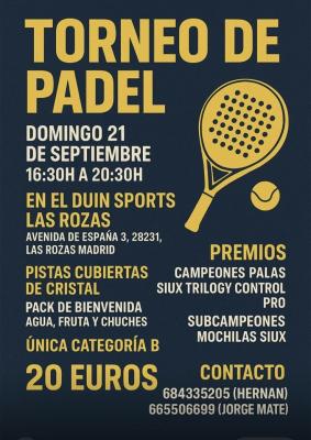 poster torneo TORNEO DE PADEL MADRID