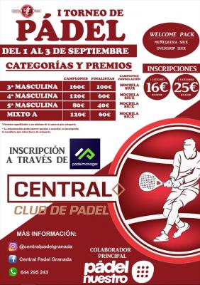 poster torneo I TORNEO DE PADEL SEPTIEMBRE