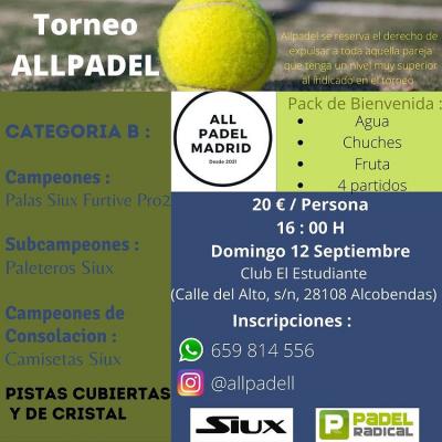 poster del torneo TORNEO ALLPADEL