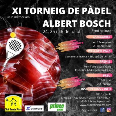 poster del torneo XI TORNEIG DE PADEL ALBERT BOSCH