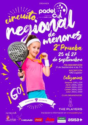 poster del torneo 2ª PRUEBA - CIRCUITO REGIONAL DE MENORES 2020