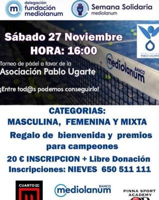 poster del torneo TORNEO SOLIDARIO ASOCIACIÓN PABLO UGARTE