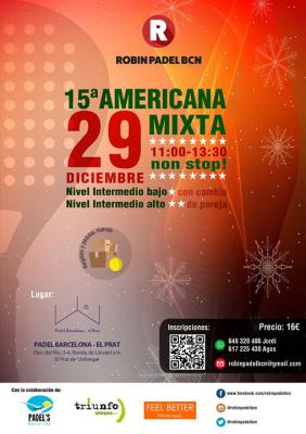poster del torneo 15ª AMERICANA MIXTA ROBIN PADEL BCN