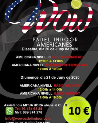 poster torneo AMERICANES WOW PADEL INDOOR