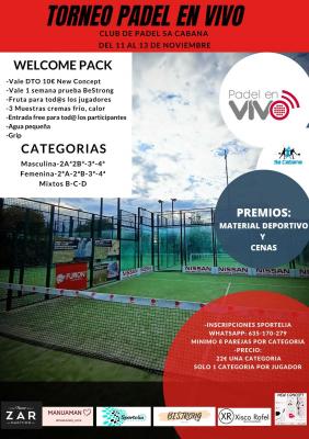 poster del torneo TORNEO PADEL EN VIVO