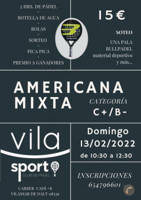 poster del torneo AMERICANA MIXTA VILASPORT FEBRERO