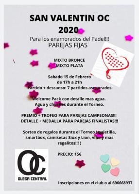 poster del torneo SAN VALENTIN OC 2020
