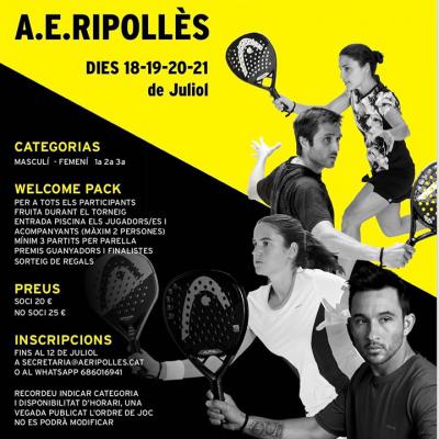 poster torneo OPEN DE PÀDEL D’ESTIU
