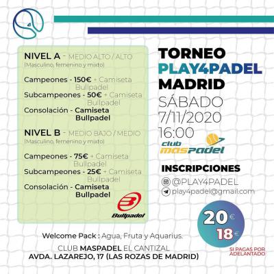 poster del torneo TORNEO PLAY4PADEL MADRID