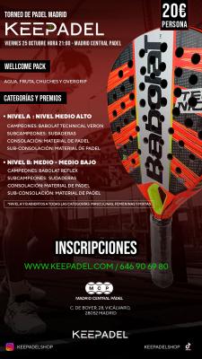 poster del torneo TORNEO NOCTURNO KEEPADEL & MADRID CENTRAL PADEL