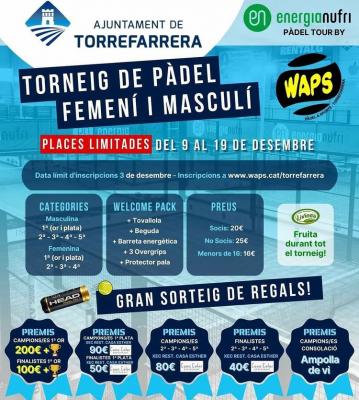 poster del torneo TORNEIG DE PÀDEL FEMENÍ I MASCULÍ