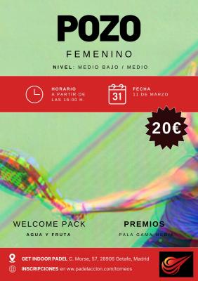 poster del torneo POZO FEMENINO PÁDEL ACCIÓN