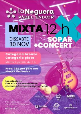 poster torneo TORNEIG MIXTA 12H SOPAR + CONCERT