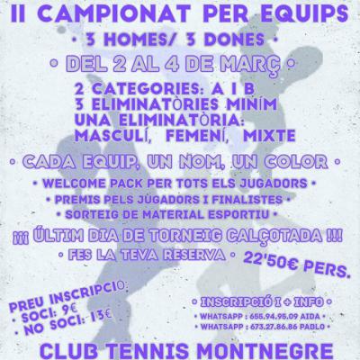 poster del torneo II CAMPIONAT PER EQUIPS