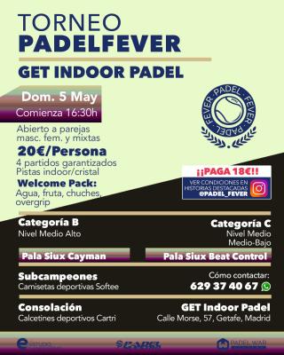 poster del torneo TORNEO PADEL FEVER - ABIERTO A PAREJAS MASC, FEM Y MIXTAS