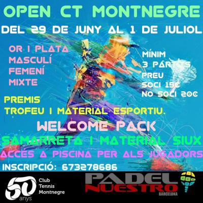 poster del torneo OPEN CT MONTNEGRE 2018