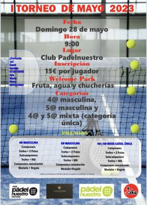 poster del torneo TORNEO MAYO 2023 PADELNUESTRO