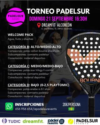 poster torneo TORNEO PADELSUR CATEGORIAS B, C Y D