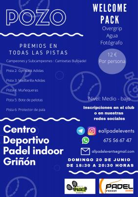 poster torneo POZO ALL PADEL EVENTS GRIÑÓN INDOOR PADEL