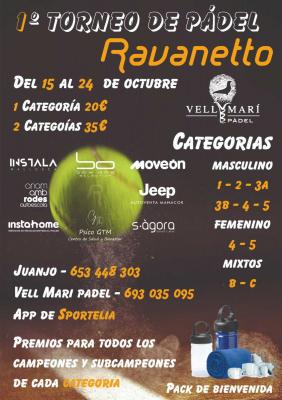 poster del torneo 1ER TORNEO DE PADEL RAVANETTO