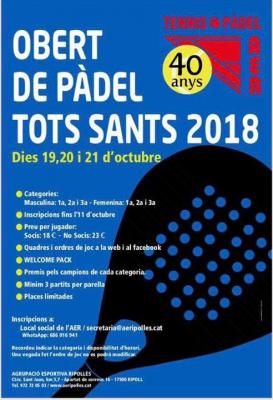 poster del torneo OBERT DE PÀDEL TOT SANTS 2018