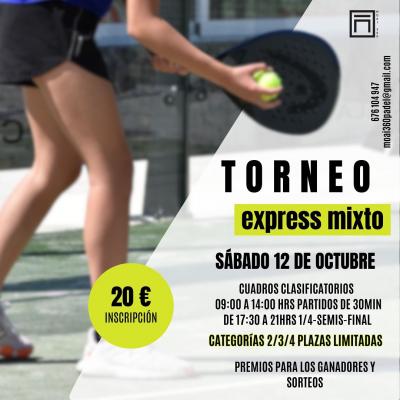 poster torneo TORNEO MIXTO DE PÁDEL