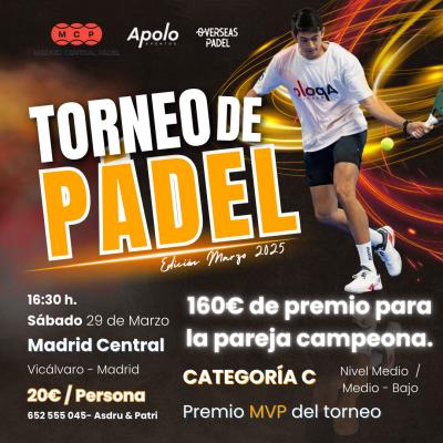 poster del torneo TORNEO APOLO EVENTOS 160€ PREMIO