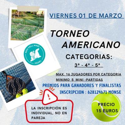 poster del torneo TORNEO AMERICANO VELL MARÍ