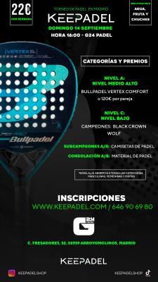 poster del torneo KEEPADEL (NIVELES A-C) & G24 PADEL