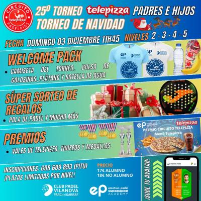 poster torneo TORNEO DE NAVIDAD PADRES E HIJOS TELEPIZZA