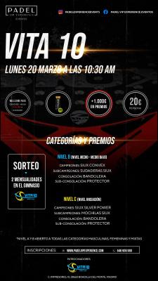 poster del torneo MAÑANERO LUNES 20 MARZO & VITA 10