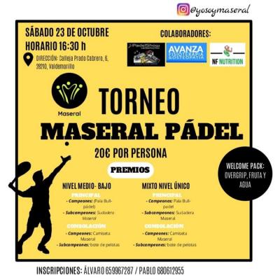 poster del torneo TORNEO DE PADEL MASERAL