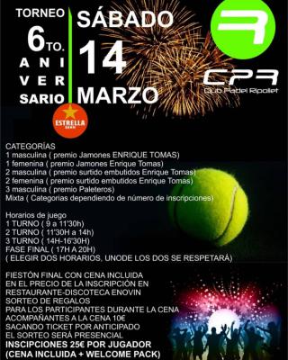 poster del torneo TORNEO 6º ANIVERSARIO
