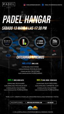 poster del torneo TORNEO SÁBADO 13 MAYO & HANGAR DEL PÁDEL (ALCOBENDAS)