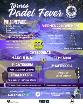 poster torneo NOCTURNO PADEL FEVER - VIERNES 22 EN THE PLAYERS