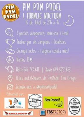poster del torneo I TORNEIG NOCTURN PIM PAM PADEL