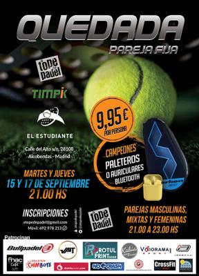 poster del torneo QUEDADA A TOPE DE PADEL