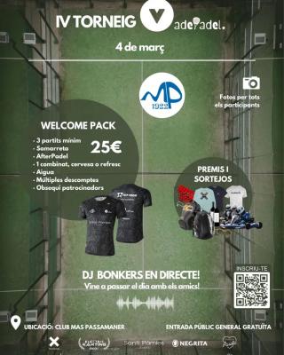poster del torneo 4TA EDICIÓ DE VADEPADEL