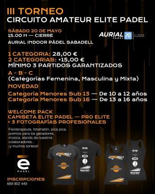 poster del torneo III TORNEO ÉLITE PÁDEL CIRCUITO AMATEUR