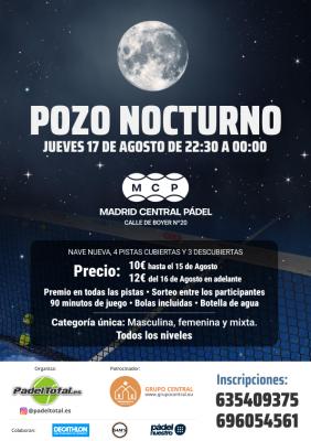 poster del torneo POZO NOCTURNO