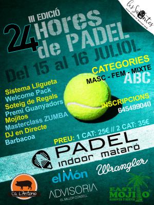 poster del torneo III EDICIÓ 24H DE PADEL