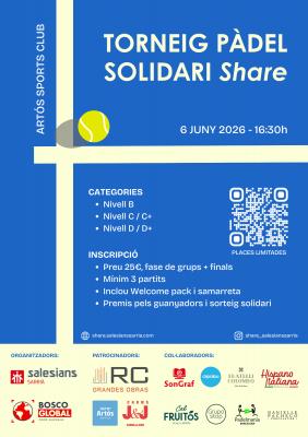 poster del torneo 1ER TORNEIG DE PÀDEL SOLIDARI SHARE