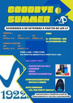 poster del torneo GOODBYE SUMMER
